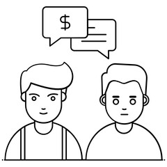 
Business communication, vector of conversation in flat style 
