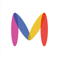 Colorful M letter Logo Stock Vector Template