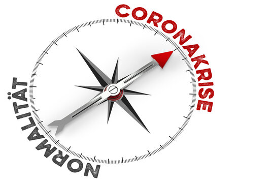 Corona crisis instead of normality as a concept with an arrow