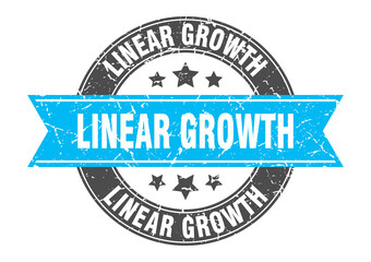 linear growth round stamp with ribbon. label sign