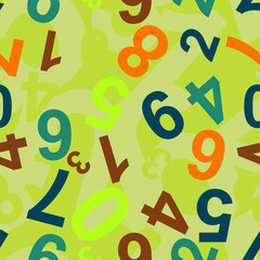 Seamless repeating pattern consisting of the numbers