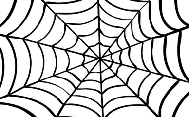 Black Cobweb, background. Vector Spider happy halloween party day fun funny spooky logo creepy horror insect hush dia 31 october fest Spiderman hallow Webbing line pattern Unlucky Accident zombie. © MarkRademaker