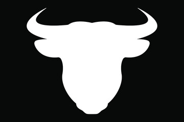 black and white bull head icon vector