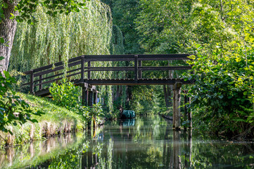 Spreewald Kanäle und Fließe  mit Landschaft