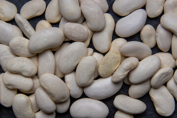 Fototapeta na wymiar Natural white bean closeup background.