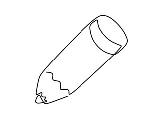 Pencil - Continuous one line drawing. Vector illustration