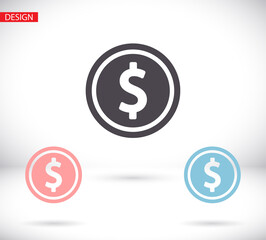 vector icon coin. lorem ipsum Flat Design JPG