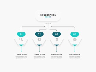 Vector Infographic label design template with icons and 4 options or steps. Can be used for process diagram, presentations, workflow layout, banner, flow chart, info graph.