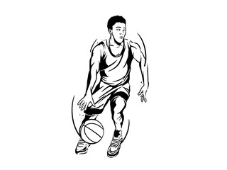 Fototapeta na wymiar Basketball player. Vector illustration.