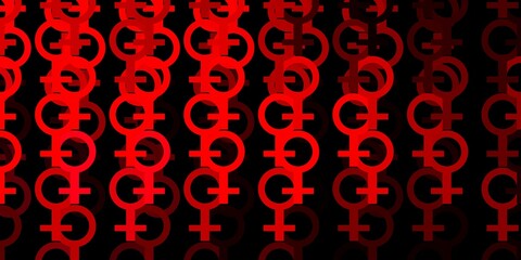 Light Pink, Red vector texture with women's rights symbols.