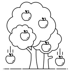 
Apples falling down showing concept of gravity icon
