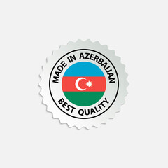Fototapeta premium made in Azerbaijan vector stamp. badge with Azerbaijan flag 