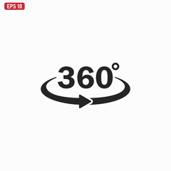 360 degree icon vector . Rotation sign