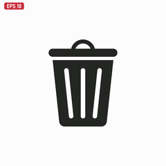 Trash can icon vector . Garbage sign