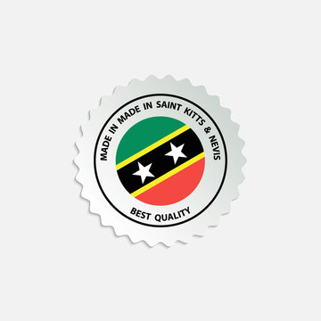 made in Saint Kitts and Nevis vector stamp. badge with Indonesia flag	
