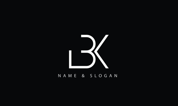 KB, BK, K, B abstract letters logo monogram