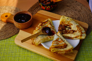 Lunch - pancakes with jam
