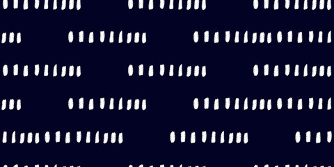 White modern stripes on blue background, seamless pattern hand drawn surface design for home.