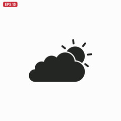 Cloud With Sun icon vector