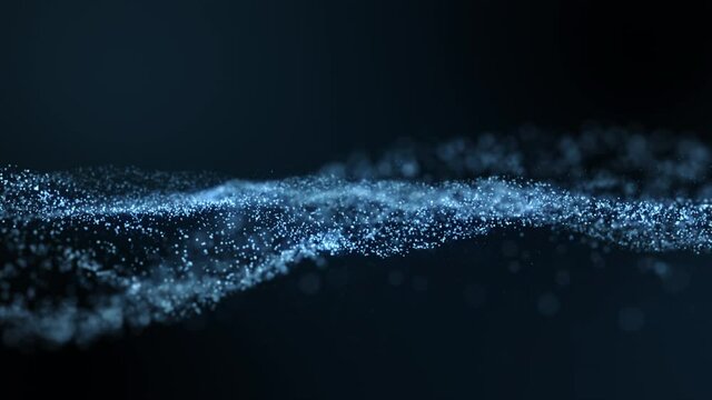 Abstract digital particle wave and light abstract background ,animation cyber or technology background.