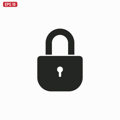 Lock icon vector . Protection sign . Security