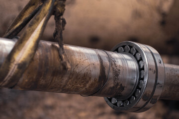 bearing on steel shaft