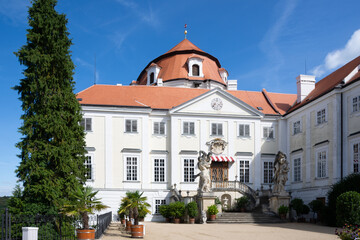 Fototapeta na wymiar Panorama of the city of Vranov, South Moravia, Czech Republic