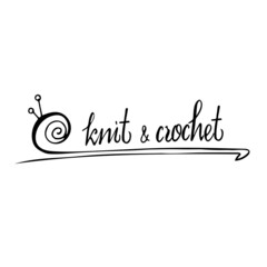 Vector lettering knitting and crocheting