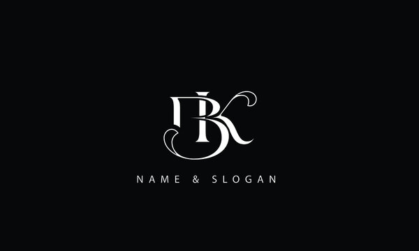 KB, BK, K, B abstract letters logo monogram