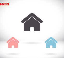 Home vector image to be used in web applications, mobile applications and print media. Abstract house logo design template. Colorful sign. Universal vector icon