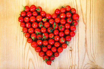 heart made of tomatoes