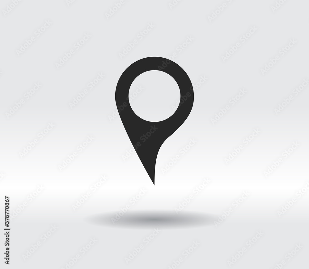 Poster map pointer flat icon, vector illustration. flat design style