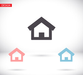 Home vector image to be used in web applications, mobile applications and print media. Abstract house logo design template. Colorful sign. Universal vector icon