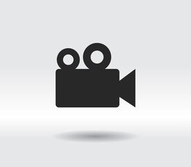 Video camera icon, vector illustration. Flat design style