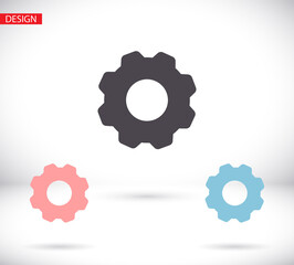 Settings isolated vector icon. Gear symbol. vector icon Gear tool or button for web application or UI. vector icon Trendy flat style