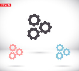 Settings isolated vector icon. Gear symbol. vector icon Gear tool or button for web application or UI. vector icon Trendy flat style