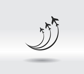 Airplane symbols icon, vector illustration. Flat design style