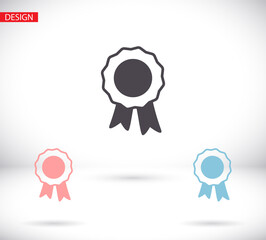 Medal, winner, winner flat vector icon. Breast cancer awareness. Black and white ribbon. vector icon World Breast Cancer Day concept. Vector illustration. vector icon Women's Health Concept