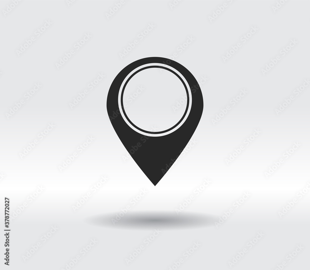 Poster map pointer flat icon, vector illustration. flat design style