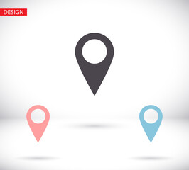 Location icon vector. Pin sign Isolated on white background. Navigation map, gps, direction, place, icon vector compass, contact, search concept.icon vector Flat style design, logo, icon vector Web