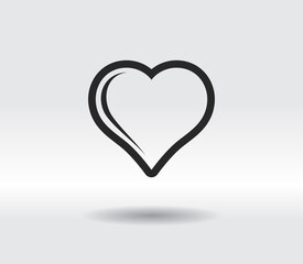 Heart Icon, vector illustration. Flat design