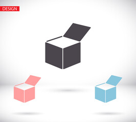 Box vector icon or logo in modern line style. vector icon High quality black outline pictogram for website design and mobile apps vector icon. Vector illustration on a background.