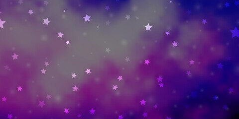 Light Purple vector background with colorful stars. Decorative illustration with stars on abstract template. Design for your business promotion.