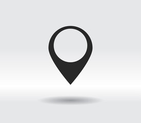 Map pointer flat icon, vector illustration. Flat design style