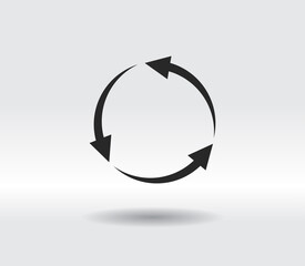 circular arrows icon, vector illustration. Flat design
