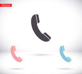 Phone vector icon in trendy flat style isolated on grey background. Handset vector icon with waves. Telephone symbol for your design, logo, UI. vector icon illustration