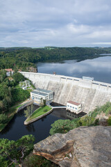 Power plant and hydroelectric dam on the Dyje River in South Moravia, town of Vranov Czech Republic