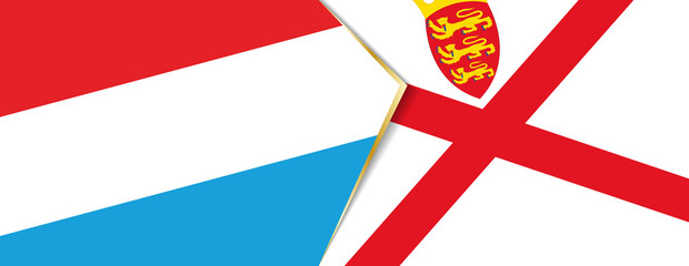 Luxembourg and Jersey flags, two vector flags.