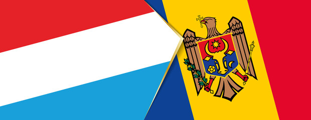 Luxembourg and Moldova flags, two vector flags.