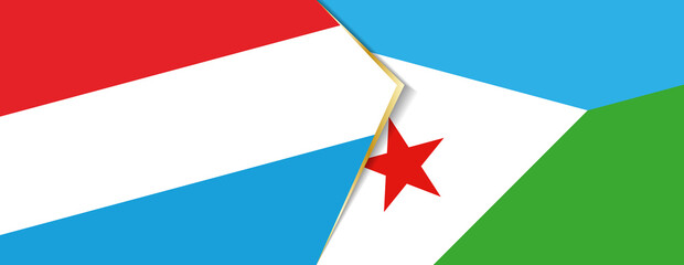 Luxembourg and Djibouti flags, two vector flags.